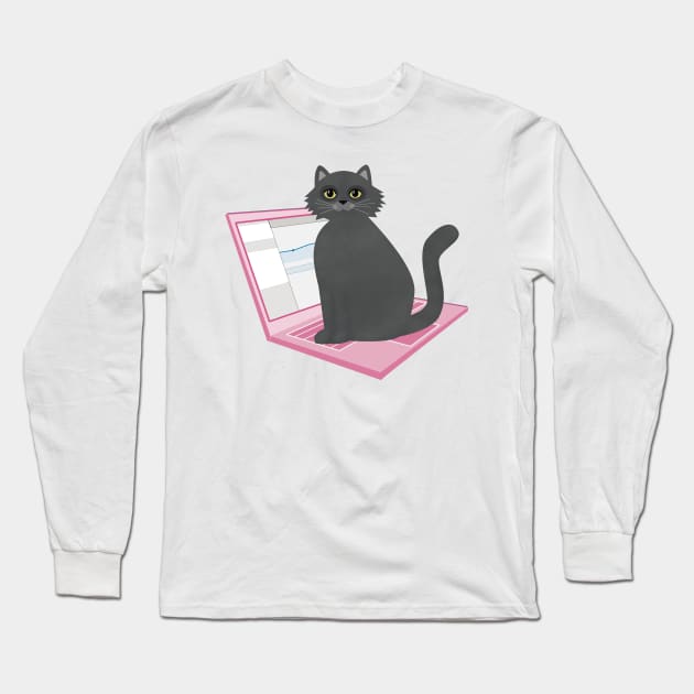 Russian Blue Cat Long Sleeve T-Shirt by Carla BaremB